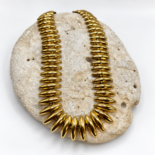 Collier New York en acier inoxydable maillons épi
