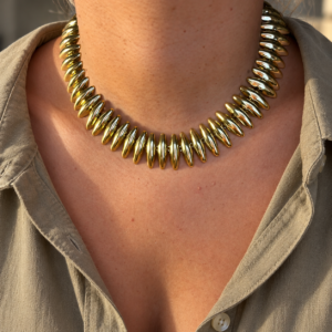 Collier New York en acier inoxydable maillons épi