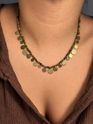 Collier perle œil du tigre hanoï