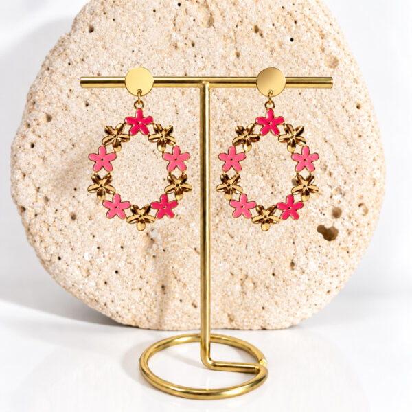 Boucle d’oreille passion rose